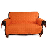 EZ Living Home Water Repellent Circle Quilted Couch Protector Tangerine