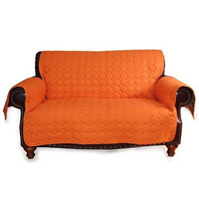 EZ Living Home Water Repellent Circle Quilted Couch Protector Tangerine