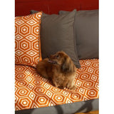 EZ Living Home Honeycomb Water Repellent Memory Foam Topper Pillow Bed Tangerine