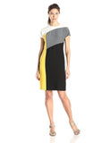Anne Klein Women's Cap Sleeve Color Block Sheath Dress