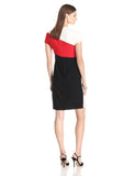 Anne Klein Women's Cap Sleeve Color Block Sheath Dress