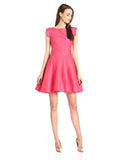 HALSTON HERITAGE Women's Silk Faille Cap-Sleeve Structured Cocktail Dress