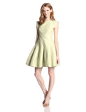 HALSTON HERITAGE Women's Silk Faille Cap-Sleeve Structured Cocktail Dress