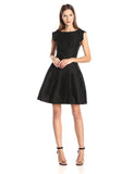 HALSTON HERITAGE Women's Silk Faille Cap-Sleeve Structured Cocktail Dress