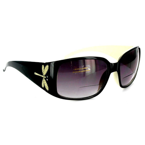 Dragonflies Glamorous Bifocal Reading Sunglasses-Swarovski Elements 100%UV