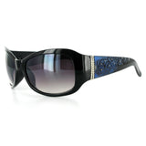 "Rose Ramble" Designer Etched Flower Pattern and Metal Studs Sunglasses 100%UV - Aloha Eyes
 - 3