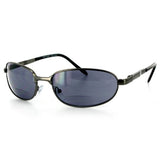 "Roadster Contours" bifocal reading sunglasses with optical frames. 59mm x 19mm 135mm