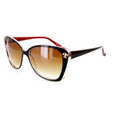 "Nouveau" Designer Sunglasses Oversized Lenses and Fleur de Lis Emblem 100%UV
