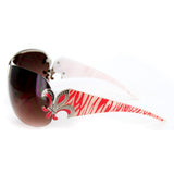 Outer Banks Women's Designer Sunglasses with Stylish Shield Lens and Fleur de Lis Emblem (Pink w/ Rose)