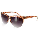"Catamaran" Designer Womens Half-Frame Wayfarer Sunglasses with Animal Pattern