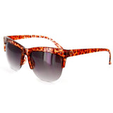 "Catamaran" Designer Womens Half-Frame Wayfarer Sunglasses with Animal Pattern