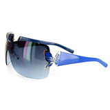 Papillon Women's Designer Sunglasses with Stylish Shield Lens and Butterfly Emblem