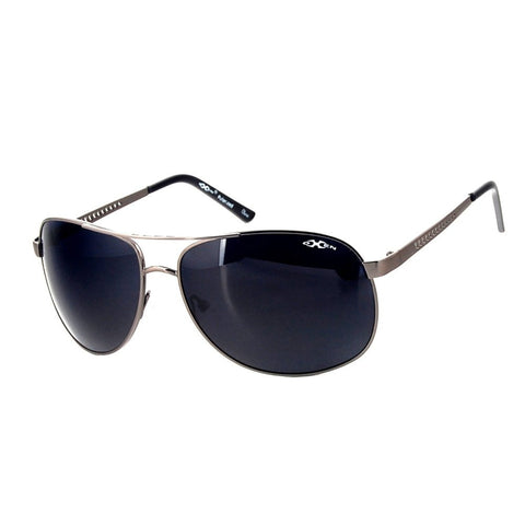 Oxen 91033 Polarized Fashion Sunglasses with Aviator Frames for Men and Women (Gun w/ Smoke Lens)