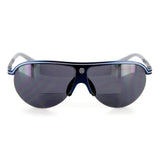 Bahamaz Bifocal Aviator Sunglasses - Optical Lenses & Prescription-ready Aluminum Frames (Blue w/ Smoke +2.00)