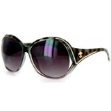 "Masquerade" Designer Sunglasses - Fleur de Lis Emblem and Large Lenses 100%UV
