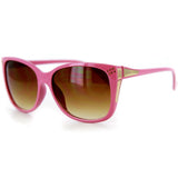 "Stella" Trendy Wayfarer Sunglasses, Crystals, Gold Accents-Large Lens - 100%UV