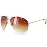 Starlet Women's Designer Sunglasses with Aviator Frames and Austrian Crystals