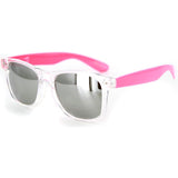 "Popstar" Neon Retro Wayfarer Unisex Sunglasses with Mirrored Frames and Lenses - Aloha Eyes
 - 5