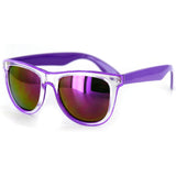 "Horizons" Trendy Neon Retro Wayfarer Sunglasses with Mirrored Lens - 100%UV