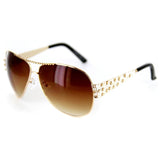 "Coastline" Designer-Inspired Aviator Sunglasses with Swarovski Crystals - Aloha Eyes
 - 3