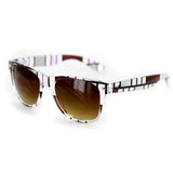 "Blocks" Trendy Wayfarer Unisex Sunglasses with Multi-Colored Retro Frames