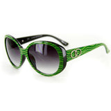 Olivia 2047 Designer Sunglasses with Funky Stripe Patterned Frames