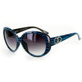 Olivia 2047 Designer Sunglasses with Funky Stripe Patterned Frames