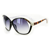 "Torino" Women's Trendy Sunglasses - Two Tone Pattern with Large Gradiated Lens