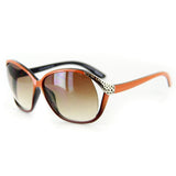 "Torino" Women's Trendy Sunglasses - Two Tone Pattern with Large Gradiated Lens
