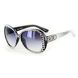 "Oliva" Trendy Designer-Inspired Polk-Dot Two-Toned Large Lens Sunglasses 100%UV