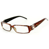 "Cabaret" Trendy Reading Glasses with Fleur De Lis emblem and Animal Print Temples by Ritzy Readers