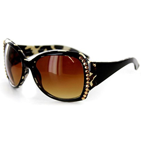 "Baja" Designer-Inspired Women's Sunglasses with Genuine Swarovski Crystals