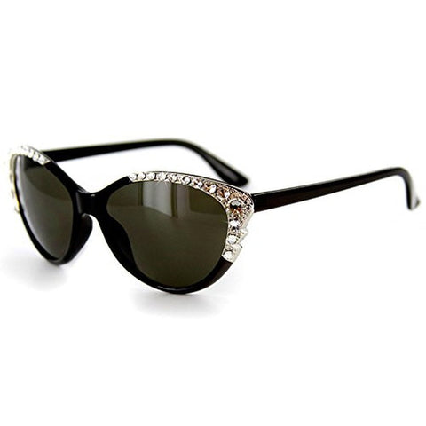 Cosmo Designer-Inspired Sunglasses with Dozens of Genuine Swarovski Crystals and Cat-Eye Lenses For Stylish, Sexy Women - Aloha Eyes
 - 1