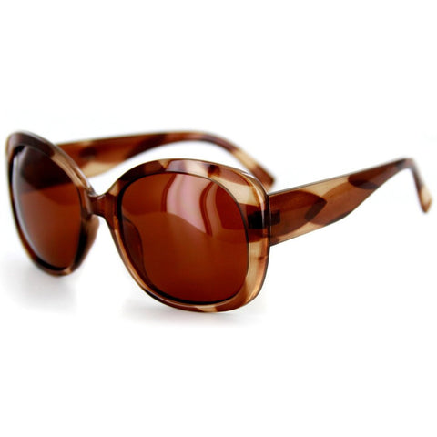 "Classic" Designer Polarized Sunglasses with Patterned Frames and Oversize Lens - Aloha Eyes
 - 1