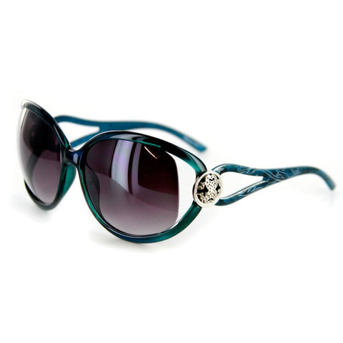 "Cozumel" Women's Designer Sunglasses Embellished Temples and Oversized Lens - Aloha Eyes
 - 1
