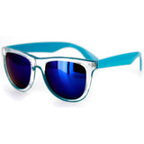 "Horizons" Trendy Neon Retro Wayfarer Sunglasses with Mirrored Lens - 100%UV