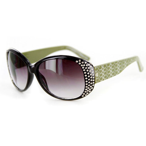 Olivia 2034 Designer Sunglasses with Stylish Silver Accent Patterned Frames