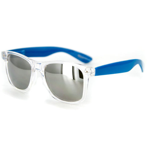 "Popstar" Neon Retro Wayfarer Unisex Sunglasses with Mirrored Frames and Lenses - Aloha Eyes
 - 1