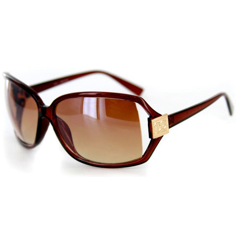 "Roma" Designer-Inspired Large Lens Sunglasses, Temple Embellishment, 100%UV - Aloha Eyes
 - 1