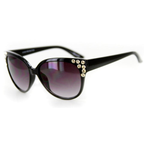 "Shimmers" Trendy Sunglasses with Large Crystal Accents- 6 Fun Colors 100%UV - Aloha Eyes
 - 1