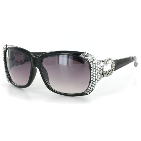Starlet Women's Designer Sunglasses with Aviator Frames and Austrian Crystals