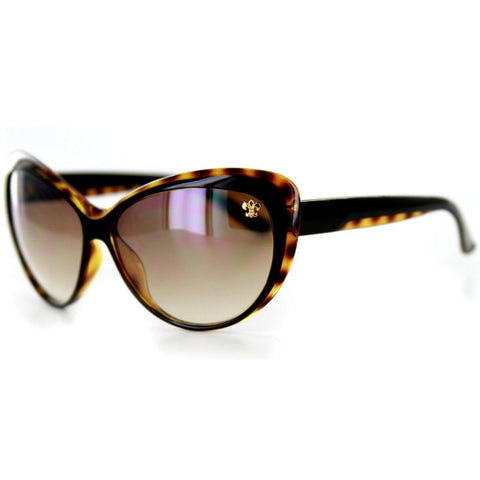 Versailles Designer Sunglasses with Stylish Patterned Frames, Fleur de Lis, and Large, Cat-Eye Lenses for Women