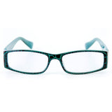 "Wild SIde" Trendy Rectangular Reading Glasses by Ritzy Readers (Blue +1.50)