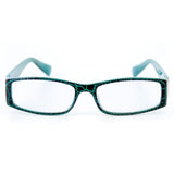"Wild SIde" Trendy Rectangular Reading Glasses by Ritzy Readers (Blue +2.00)