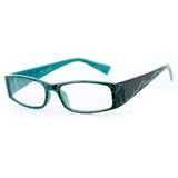 "Wild SIde" Trendy Rectangular Reading Glasses by Ritzy Readers (Blue +2.25)