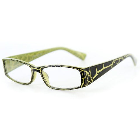 "Wild SIde" Trendy Rectangular Reading Glasses by Ritzy Readers (Green +1.00)