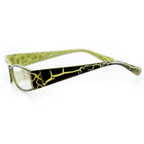 "Wild SIde" Trendy Rectangular Reading Glasses by Ritzy Readers (Green +1.00)