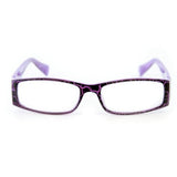 "Wild SIde" Trendy Rectangular Reading Glasses by Ritzy Readers (Purple +1.25)