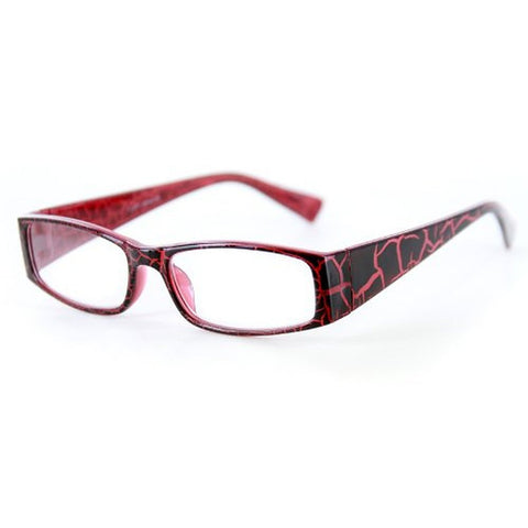 "Wild SIde" Trendy Rectangular Reading Glasses by Ritzy Readers (Red +1.00)