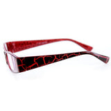 "Wild SIde" Trendy Rectangular Reading Glasses by Ritzy Readers (Red +3.00)